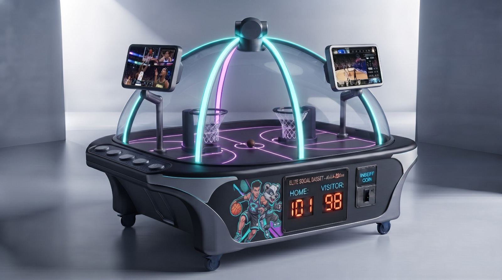 Produit Elite SocialBasket - Adult - Gris Néon Cyan & Violet