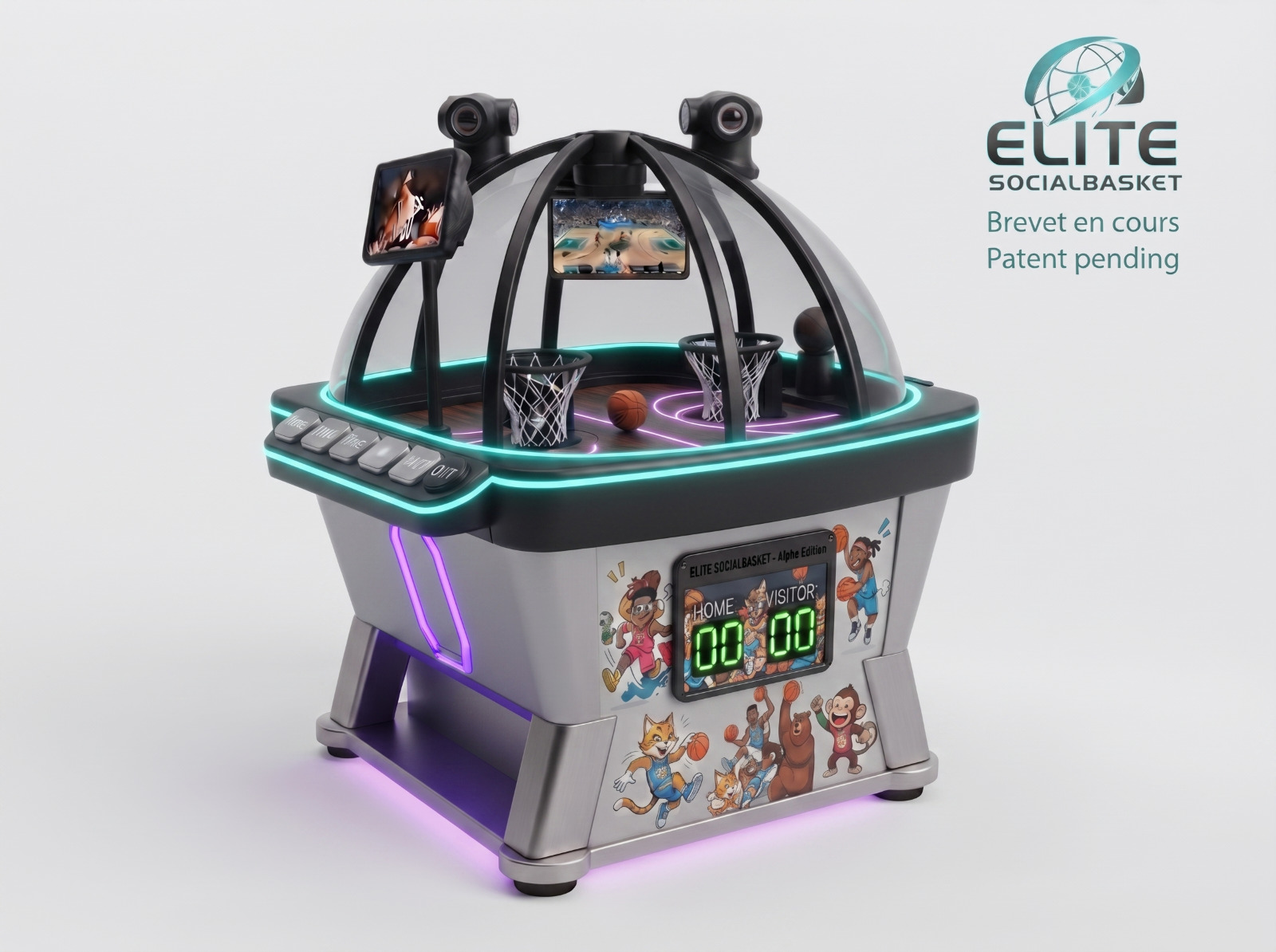 Produit Elite SocialBasket - Junior - Argent Néon
