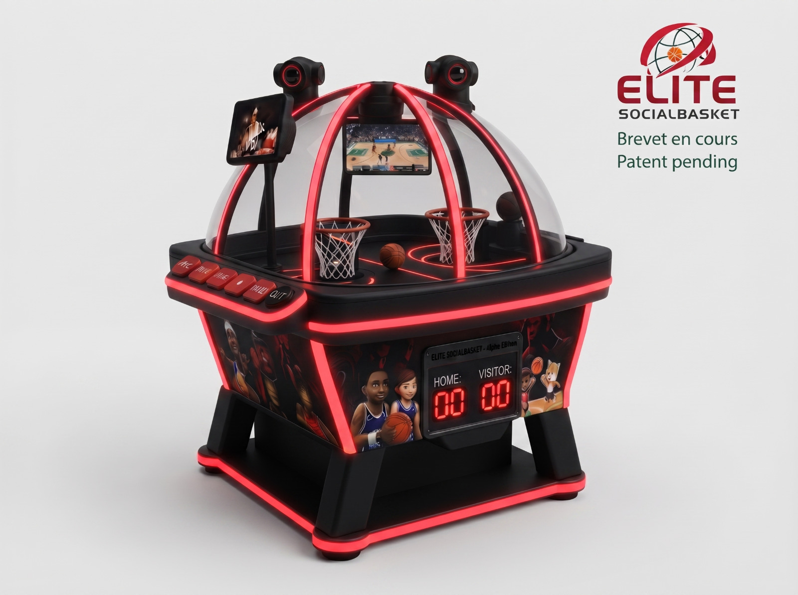 Produit Elite SocialBasket - Junior - Noir & Rouge