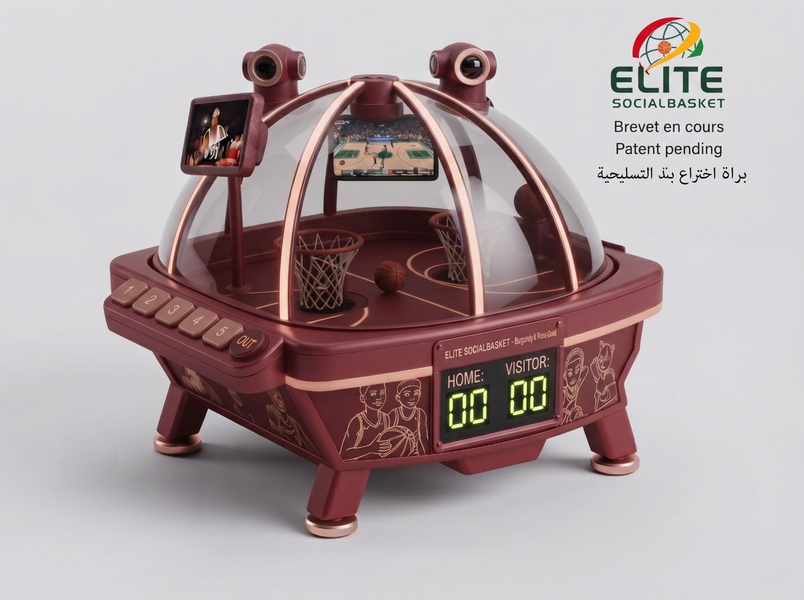 Produit Elite SocialBasket - Teen - Bordeaux & Or Rose