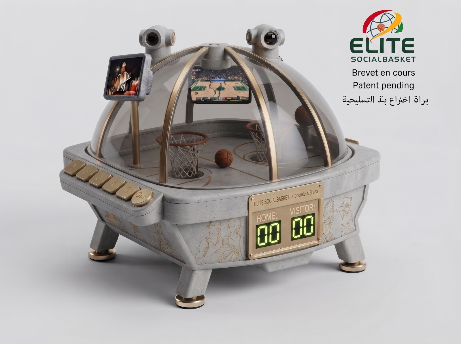 Produit Elite SocialBasket - Teen - Béton & Laiton