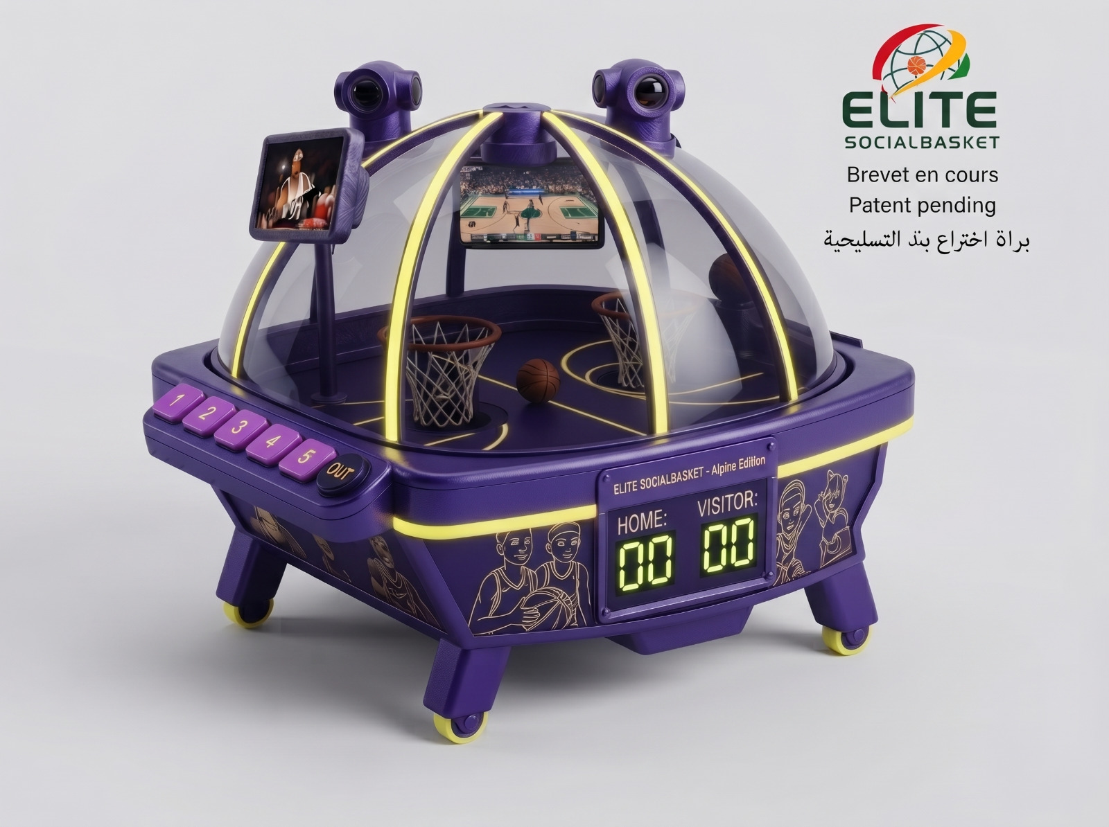 Produit Elite SocialBasket - Teen - Alpine Violet & Jaune