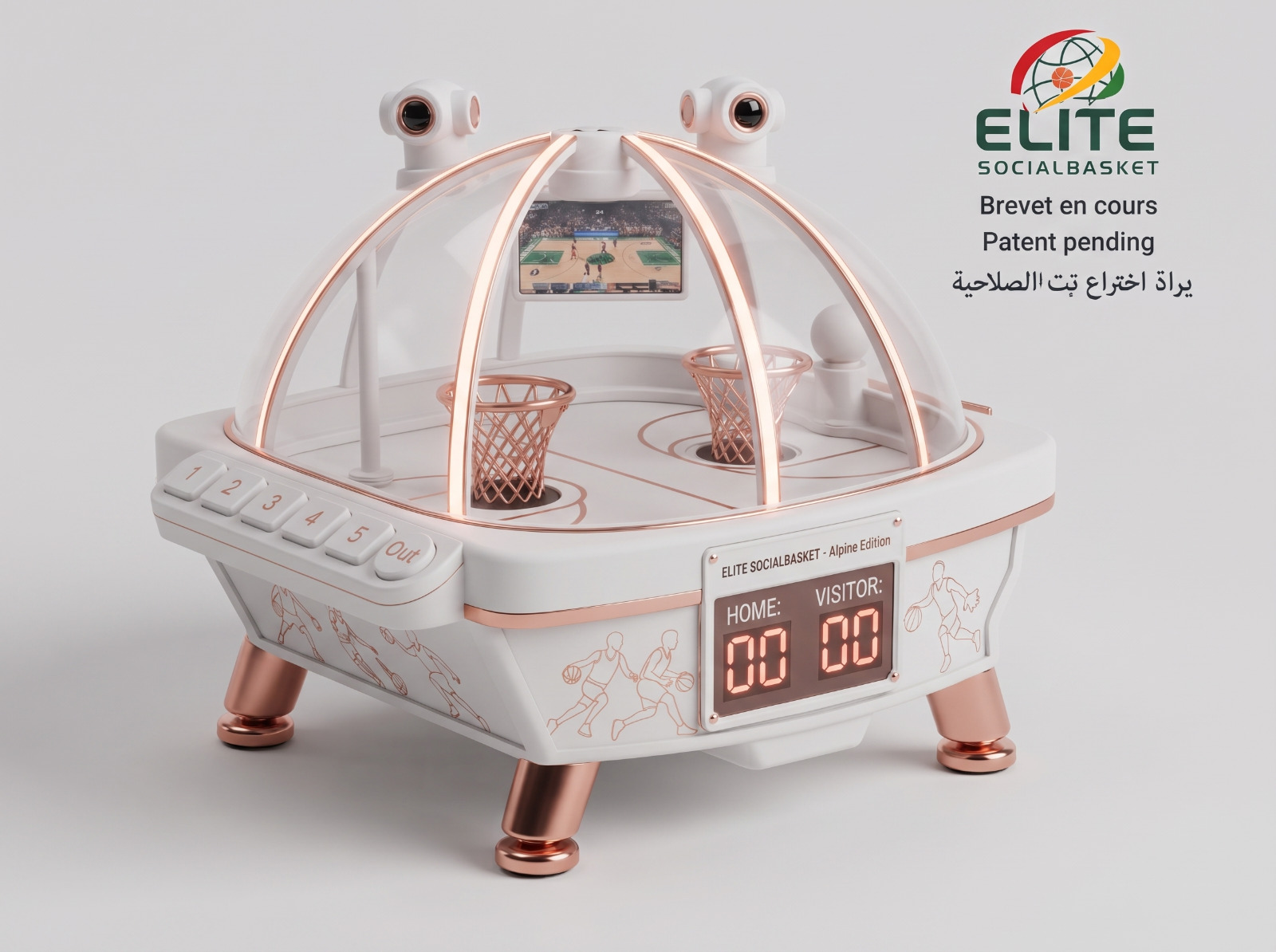 Produit Elite SocialBasket - Teen - Blanc & Or Rose